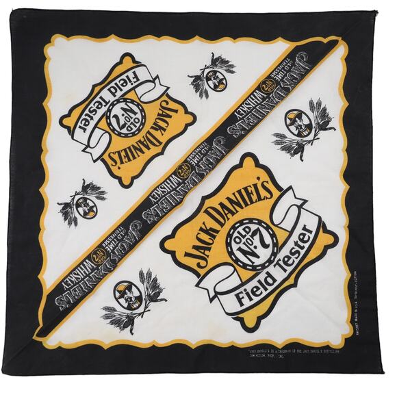 Vintage Jack Daniels Field Tester Graphic Bandana - Picture 1 of 7